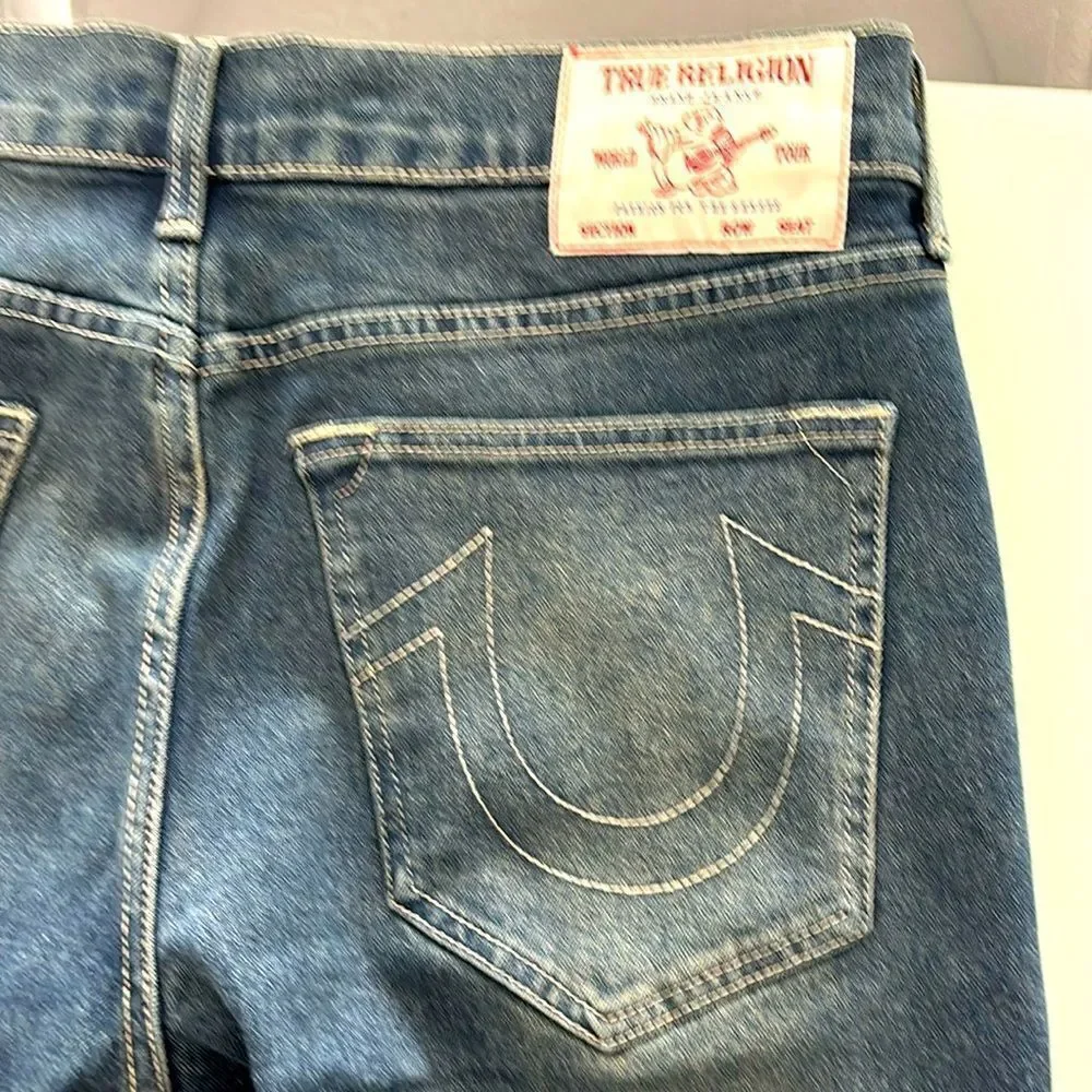 True Religion jeans NWT w34 l32 GENO relaxed slim dark smoky wash